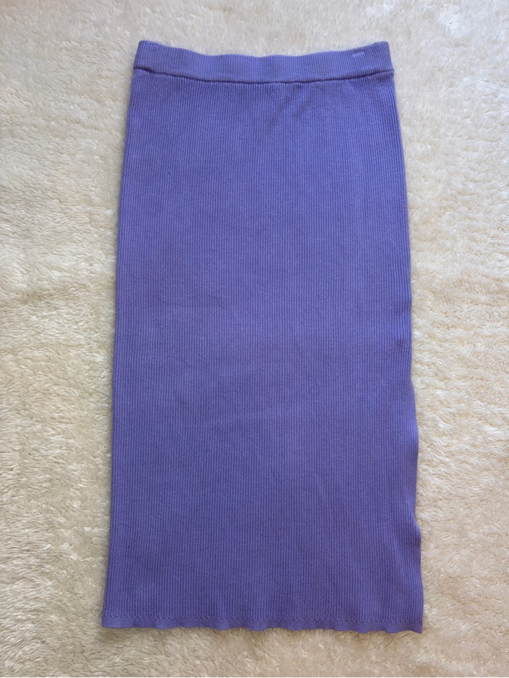House of Harlow 1960 lilac purple ribbed midi pencil skirt with slit